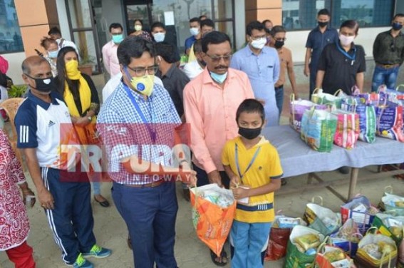 Tripura Sports & Youths Affairs Dept distributed safety kits, rations among 100 needy players